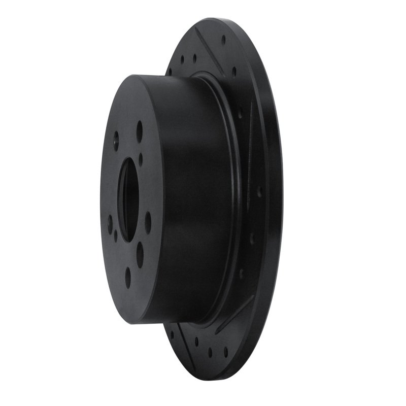 Lexus ES300 Brake Rotor (1) - Rear Right - R1 Concepts - Drilled & Slotted - Black - `02-`08